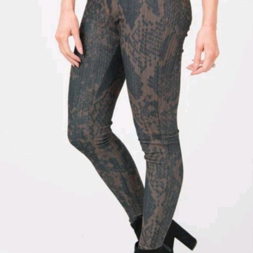 Stylish Brown Patterned Women's Slim Jegging Jeans  XL (14-16)